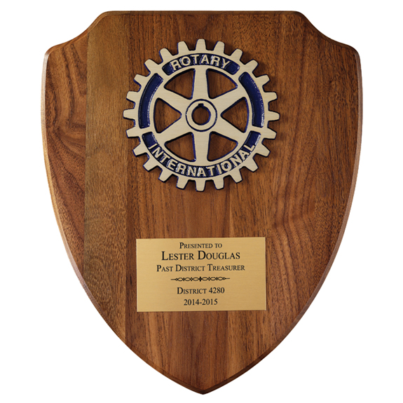 Rotary Solid Walnut Past Officer Award Plaque Rotary Club Supplies Russell Hampton Company