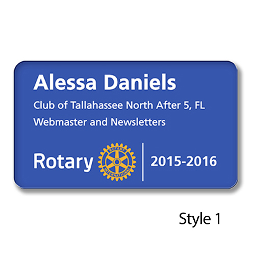 Rotary Acrylic Name Badge 2 3/4" x 3 1/2" Rotary Club Supplies
