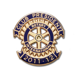Rotary President Pins w/ Years Ribbon Style