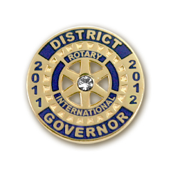 Rotary Governor Pins w/ Years Round & Ribbon Style