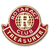 Gold Plated Rotaract Treasurer Lapel Pin
