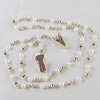 Rotary Pearl & Goldtone Badge Holder w/Alligator Clips