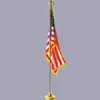 Rotary 8' Oak Finished 2-Piece Flag Pole w/Brass Screw Joint