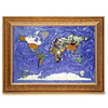 Rotary Gemstone World Map with Frame