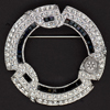 Rotary Austrian Crystal Circle Brooch