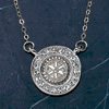 Rotary Rotary Rhinestone Circle Necklace - Silvertone
