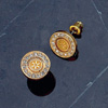 Rotary Rhinestone Rotary Logo Earring - Goldtone