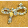 Rotary Gold Bow with Clear Crystals Pin