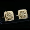 Rotary Gold Finish Cuff Links Set