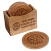 Rotary Custom Bamboo Coasters - Set of 4