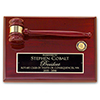 Rotary Rosewood Piano-Finish Gavel Plaque