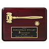 Rotary Lustrous Rosewood Gavel Plaque