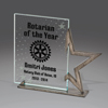 Rotary Wrought Iron Star Award with Jade Glass
