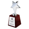 Rotary Silver Star Trophy Award on Rosewood Base