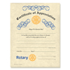 Rotary Certificate of Appreciation