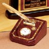Rotary Cherry Finish Gavel Clock/Pen Set
