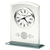 Rotary Alarm Clock in Beveled Glass with Glass Base
