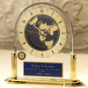 Rotary World Time Desk Clock w/Brass Base