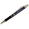 Rotary Custom Blue Metal Ballpoint Pen with Rubber Grip