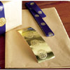 Rotary Iridescent Gold Tissue Gift Wrap with Ribbon and Stickers