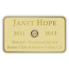 Rotary Metal Frosted Gold  w/Gold Engraveing Name Badge