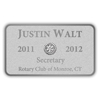 Rotary Metal Frosted Silver  w/Silver Engraveing Name Badge