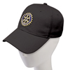 Rotary Embroidered Black Cotton Twill Cap