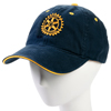 Rotary Embroidered Navy & Gold Sandwich Bill Cap