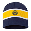 Rotary Navy Knit Hat with Gold Stripe