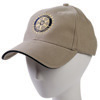 Rotary Embroidered Khaki Cap with Navy Sandwich Visor