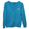 Rotary Ladies Turquoise Button-Up Cardigan Sweater