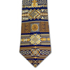 Rotary Silk Geometric Print Navy/Gold  Necktie