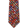 Rotary Red Background International Flags Silk Necktie
