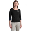 Rotary Theme 2012-13 Ladies 3/4 Sleeve, Black Shirt w/Rhinestones