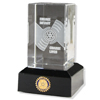 Rotary 2013 - 2014 Theme Crystal Cube with LED Lighted Base