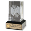 Rotary Customized 2013 - 2014 Theme Crystal Cube w/ LED Lighted Base
