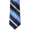 Navy/Medium Blue/Gold Stripe Woven Polyester Necktie
