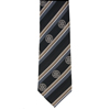 Rotary Woven Silk Black/Khaki/White Stripe Necktie