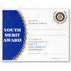 Rotary Youth Merit Award Certificate