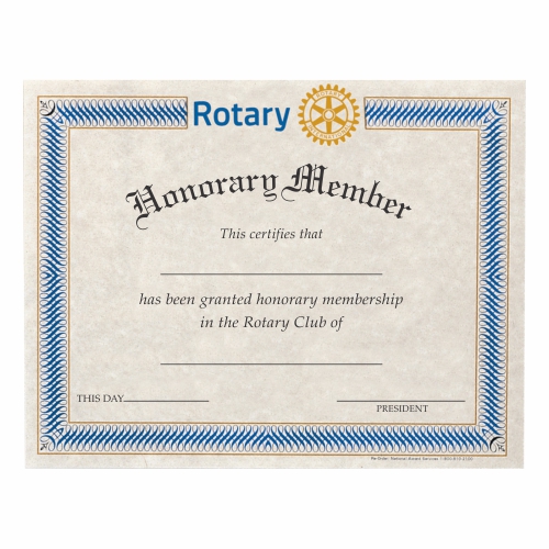 Horizontal CertificatesRotary Club Supplies Russell Hampton Company