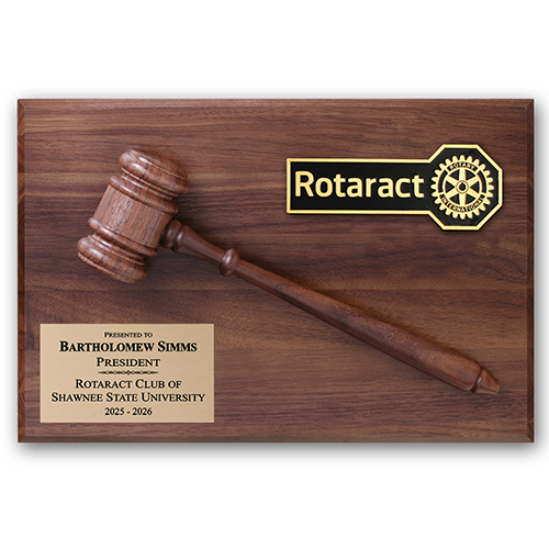 Rotary ROTARACT President / Past President Gavel Plaque