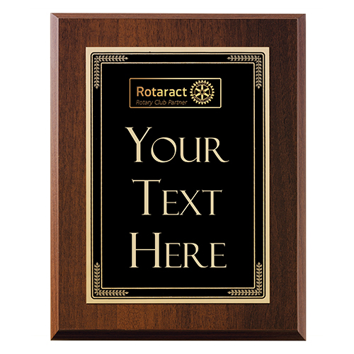 Rotary Custom Walnut Finish Rotaract Award
