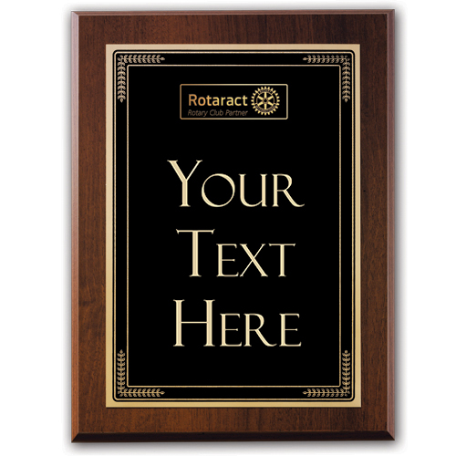 Rotary Custom Walnut Finish Rotaract Award