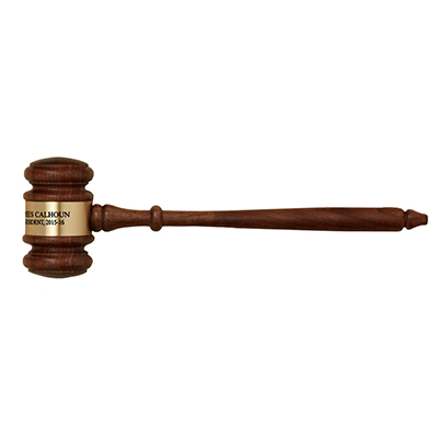 Rotary ROTARACT Custom American Walnut Gavel & Engraving Band