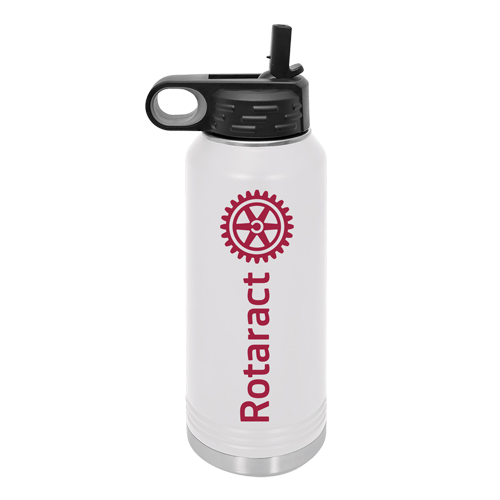 Rotary 32 oz  White Bottle with Rotaract Logo