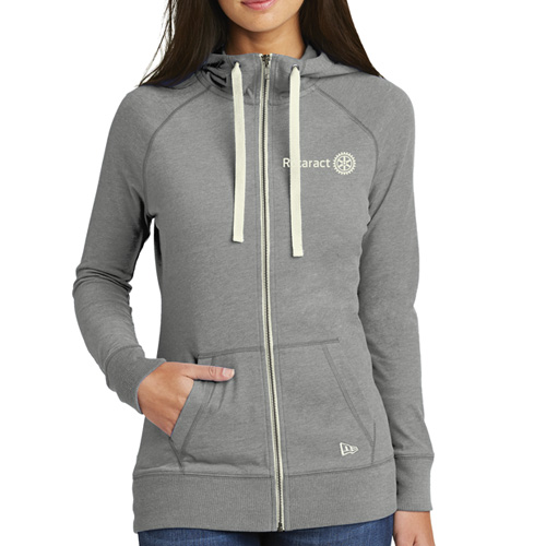 Rotary Rotaract Ladies Full Zip Hooded Gray Heather Sweatshirt