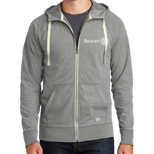 Rotary Rotaract Full Zip Hooded Gray Heather Sweatshirt