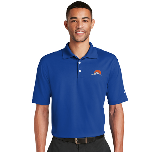 Rotary Men's Blue Nike Golf Dri-Fit Micro Pique Polo - 2 LOGOS