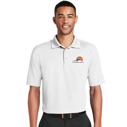 Rotary Men's White Nike Golf Dri-Fit Micro Pique Polo - 1 LOGO