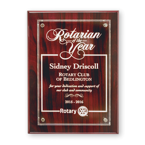Rotary Rosewood Piano Finish Floating Acrylic Award